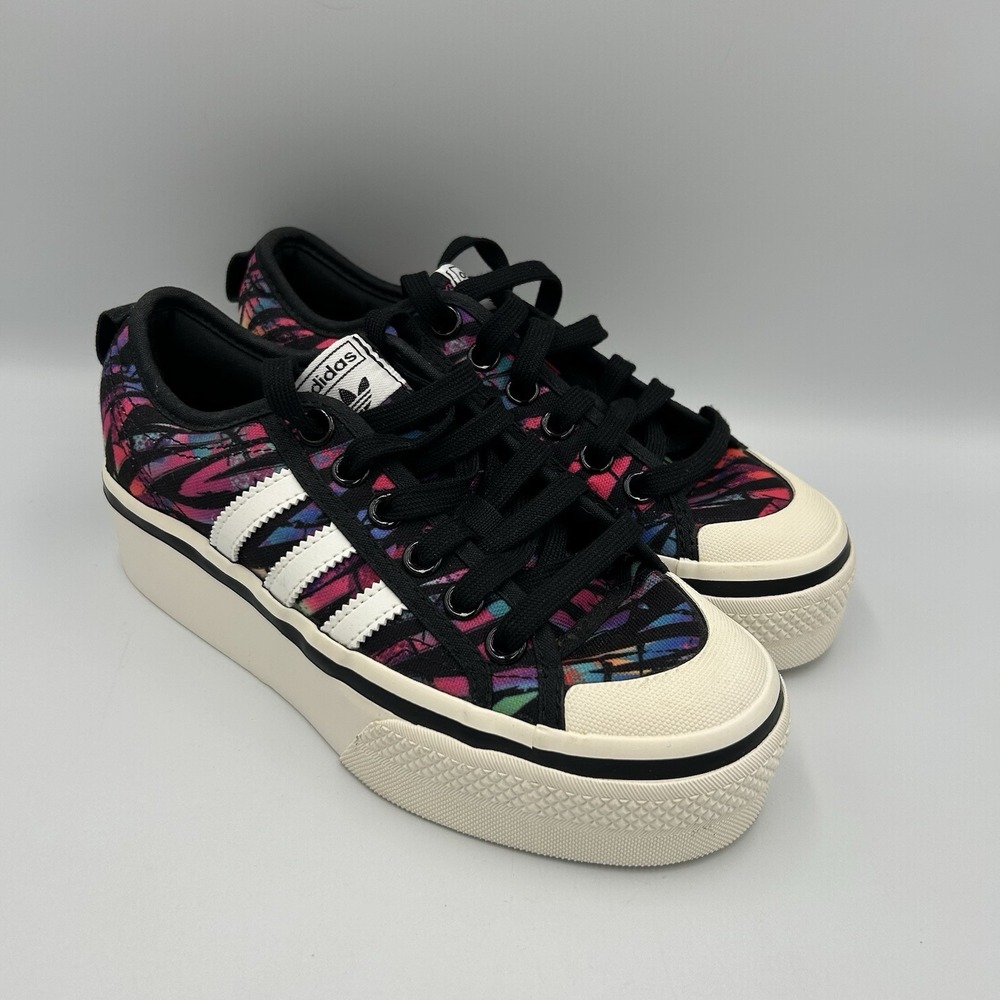 Adidas Nizza Platform Women's ColorfulCanvas Sneakers Size 5.5 Festival Rave